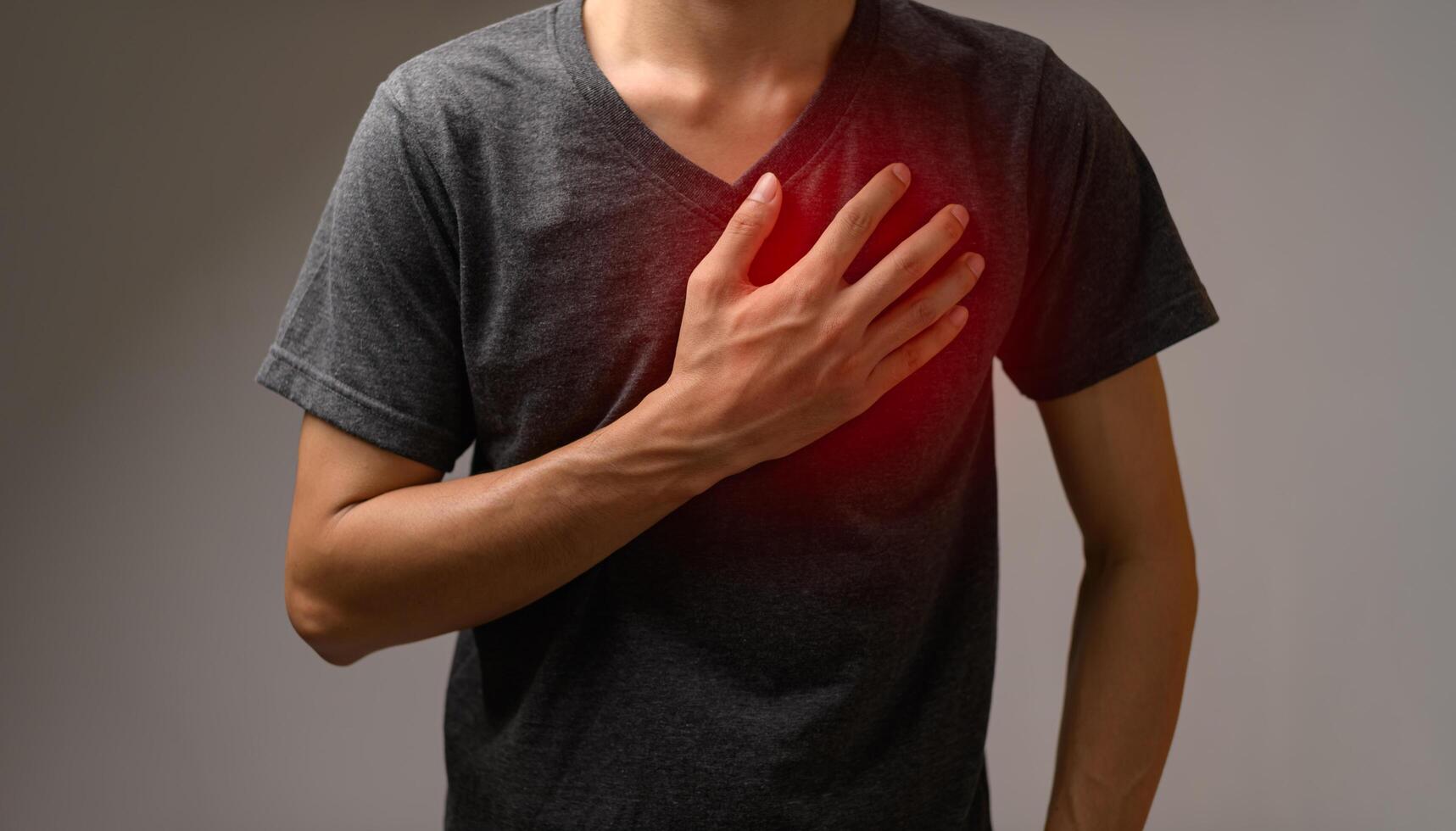 Male patient with chest pain, bone, tendon, pain, injury according to