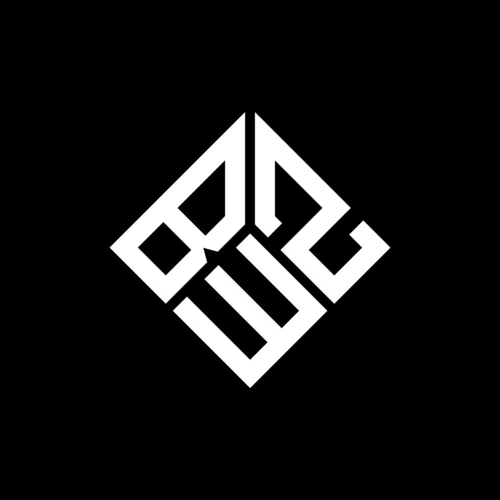 diseño de logotipo de letra bwz sobre fondo negro. concepto de logotipo de letra de iniciales creativas bwz. diseño de letras bwz. vector