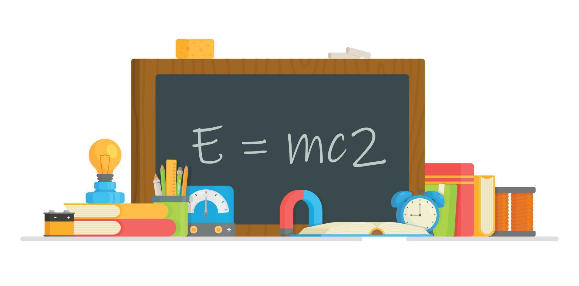 Vector illustration of conducting an experiment with physical instruments.