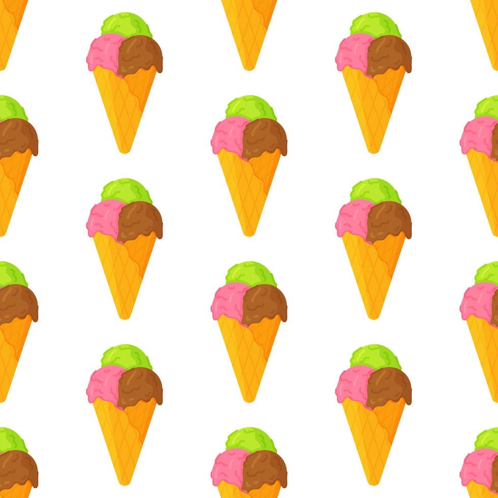 Stylized seamless pattern. Vector illustration.  Ice cream pattern.