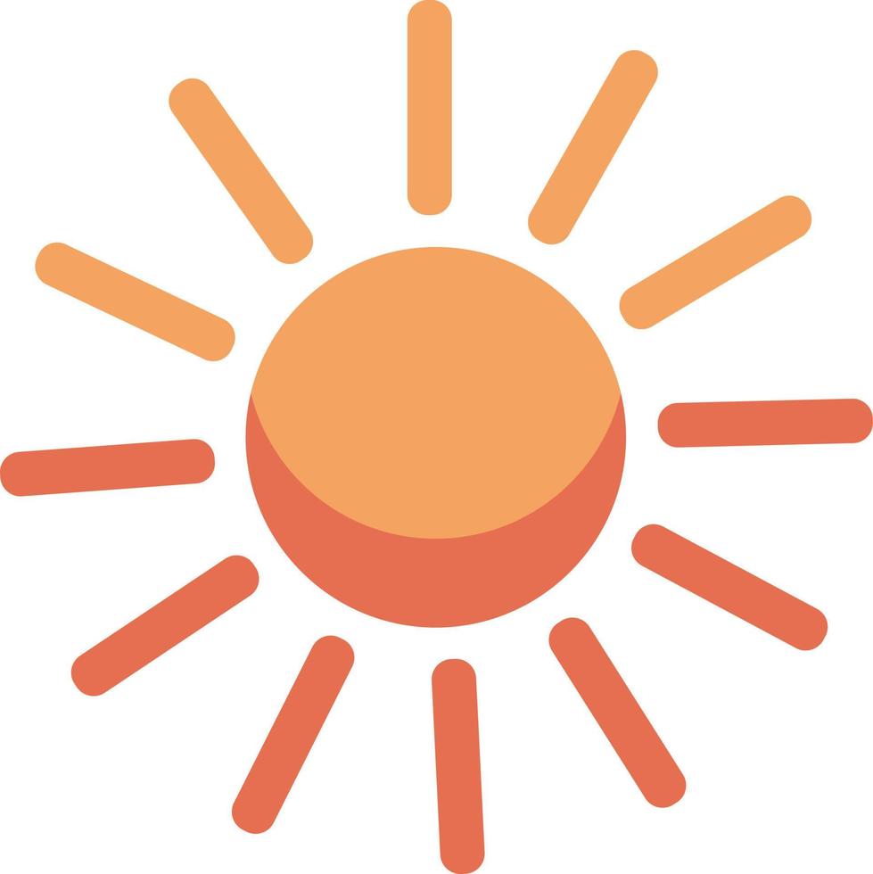 ilustración vectorial del sol con color naranja vector