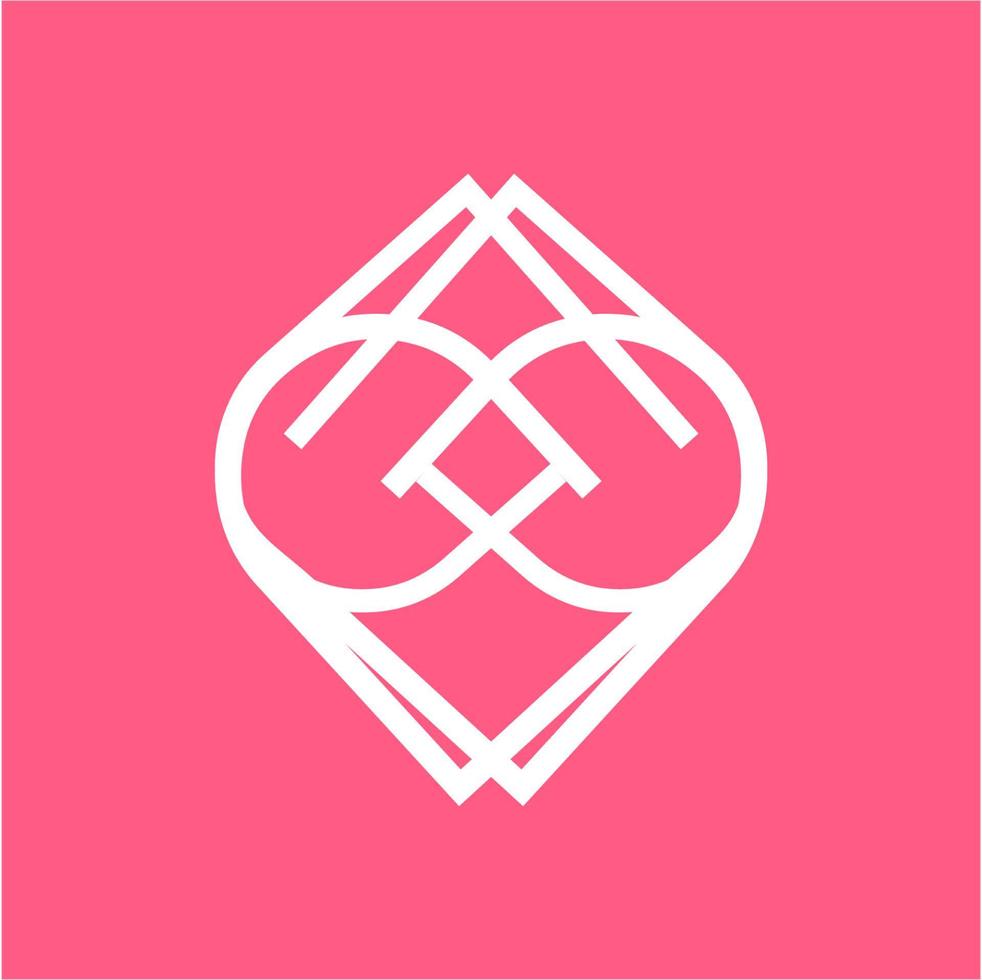 heart and loop molecular shape for company logo vector