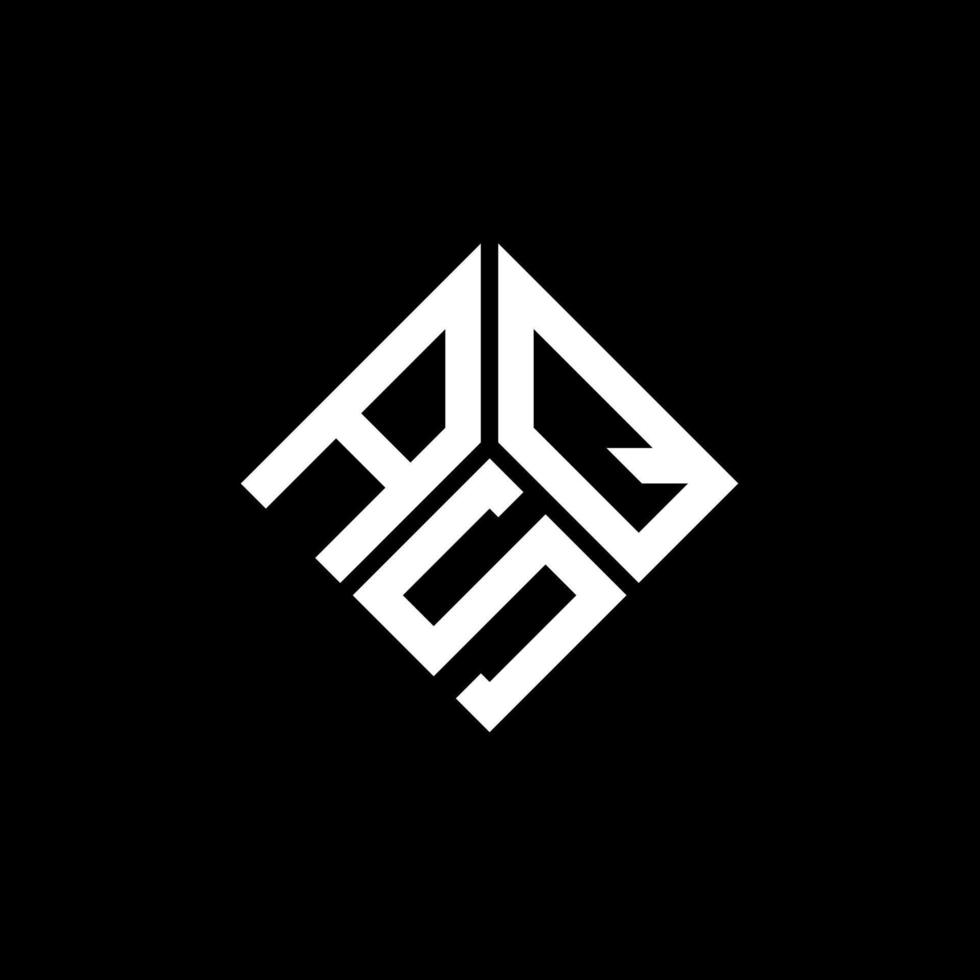 diseño de logotipo de letra asq sobre fondo negro. concepto de logotipo de letra de iniciales creativas asq. diseño de letra asq. vector