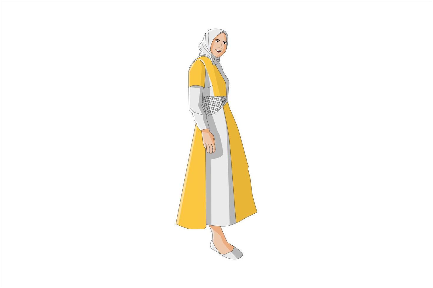 Vector illustration of muslim women posing