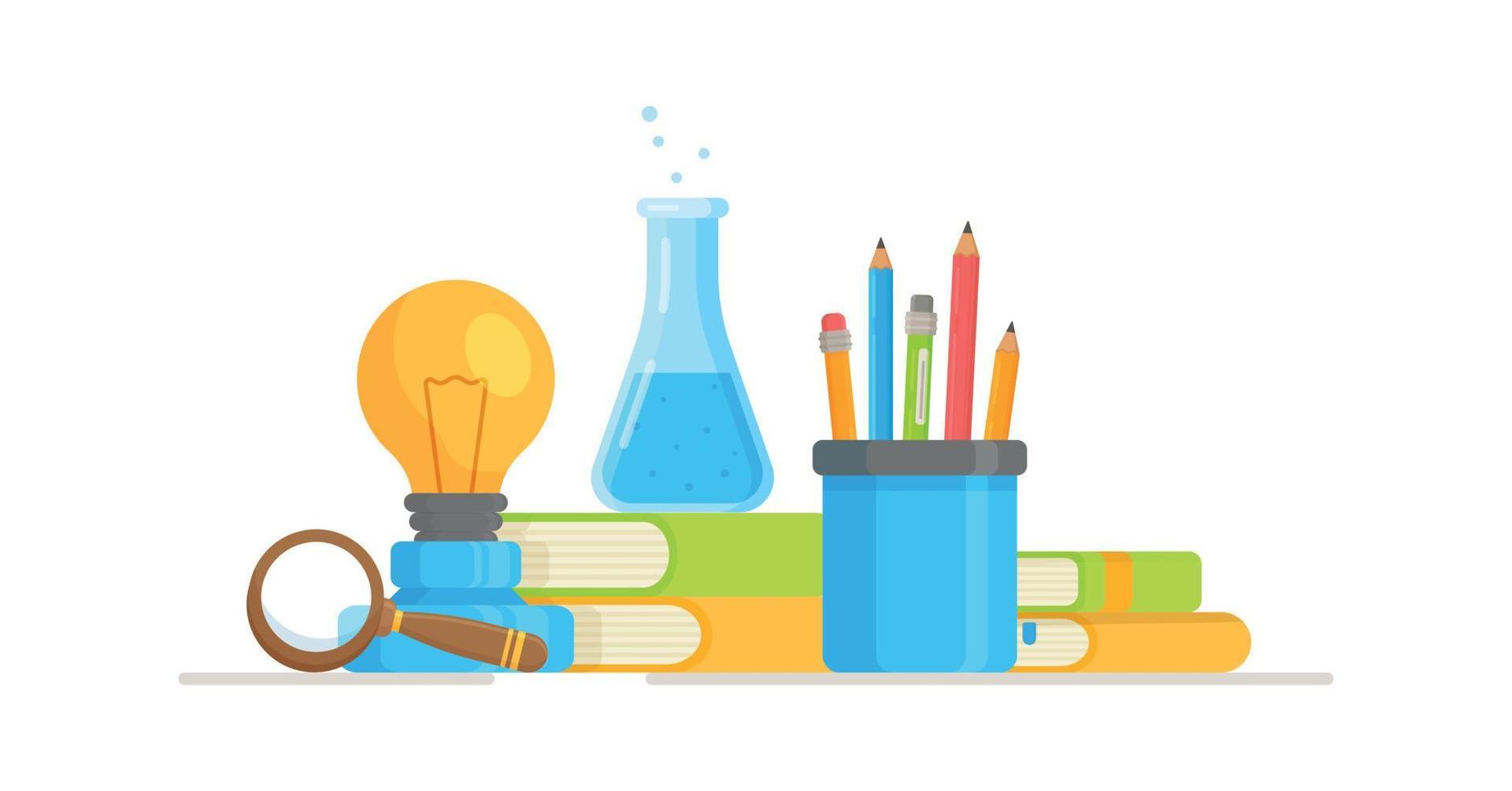 Vector illustration of instruments for chemistry, physics and other sciences.