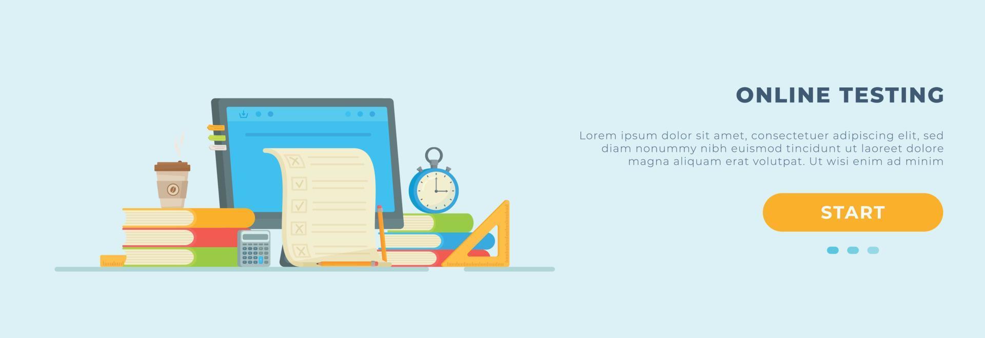Vector illustration of computer exams.
