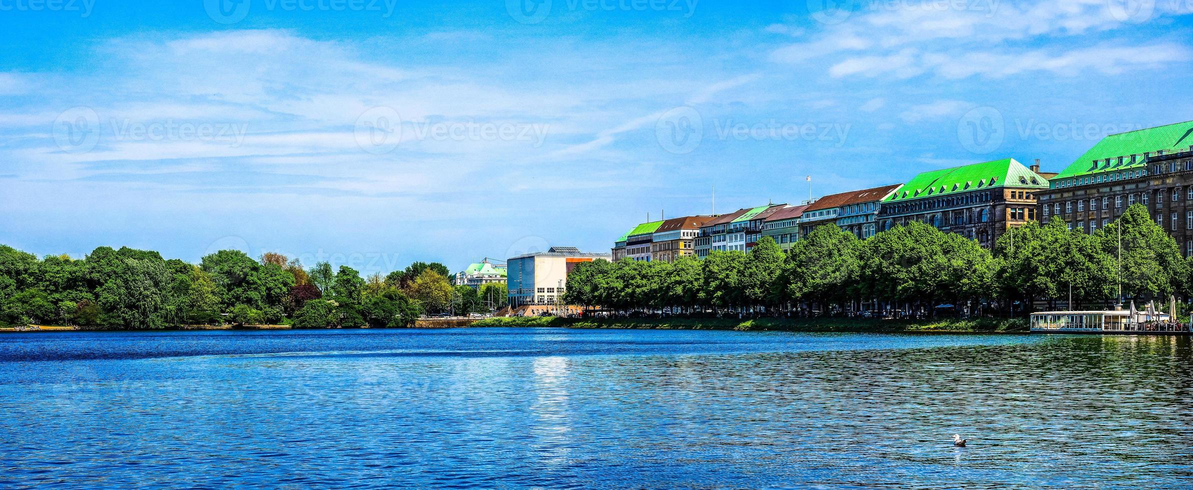 HDR Binnenalster Inner Alster lake in Hamburg photo