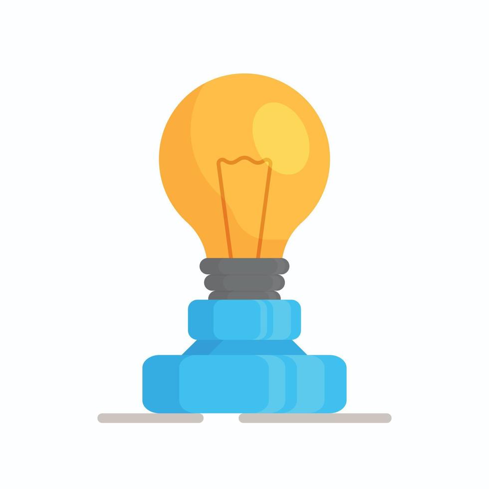 Vector illustration of an insulated bulb on a blue stand.