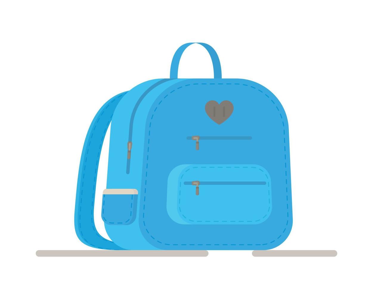Vector illustration of an isolated blue school backpack.