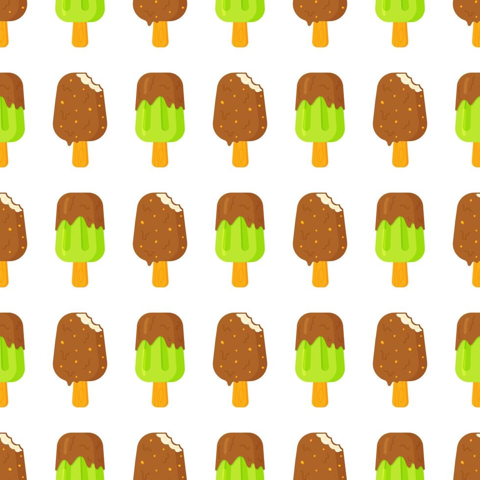 Vector illustration of the chocolate ice cream pattern. Smooth, seamless pattern.
