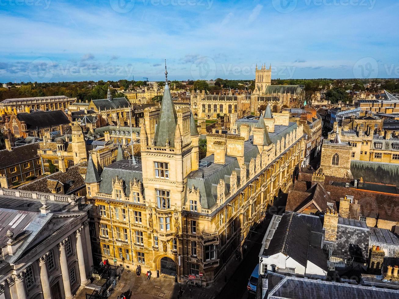 HDR Aerial view of Cambridge photo