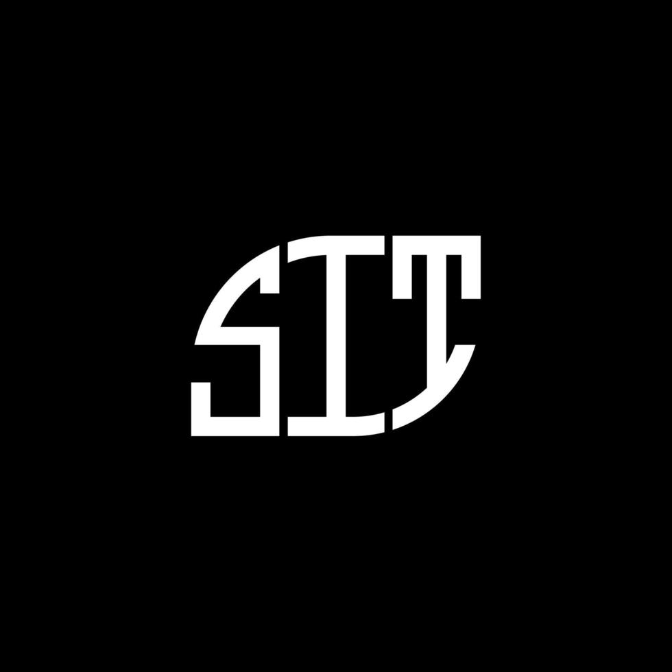 SIT letter logo design on black background. SIT creative initials letter logo concept. SIT letter design. vector