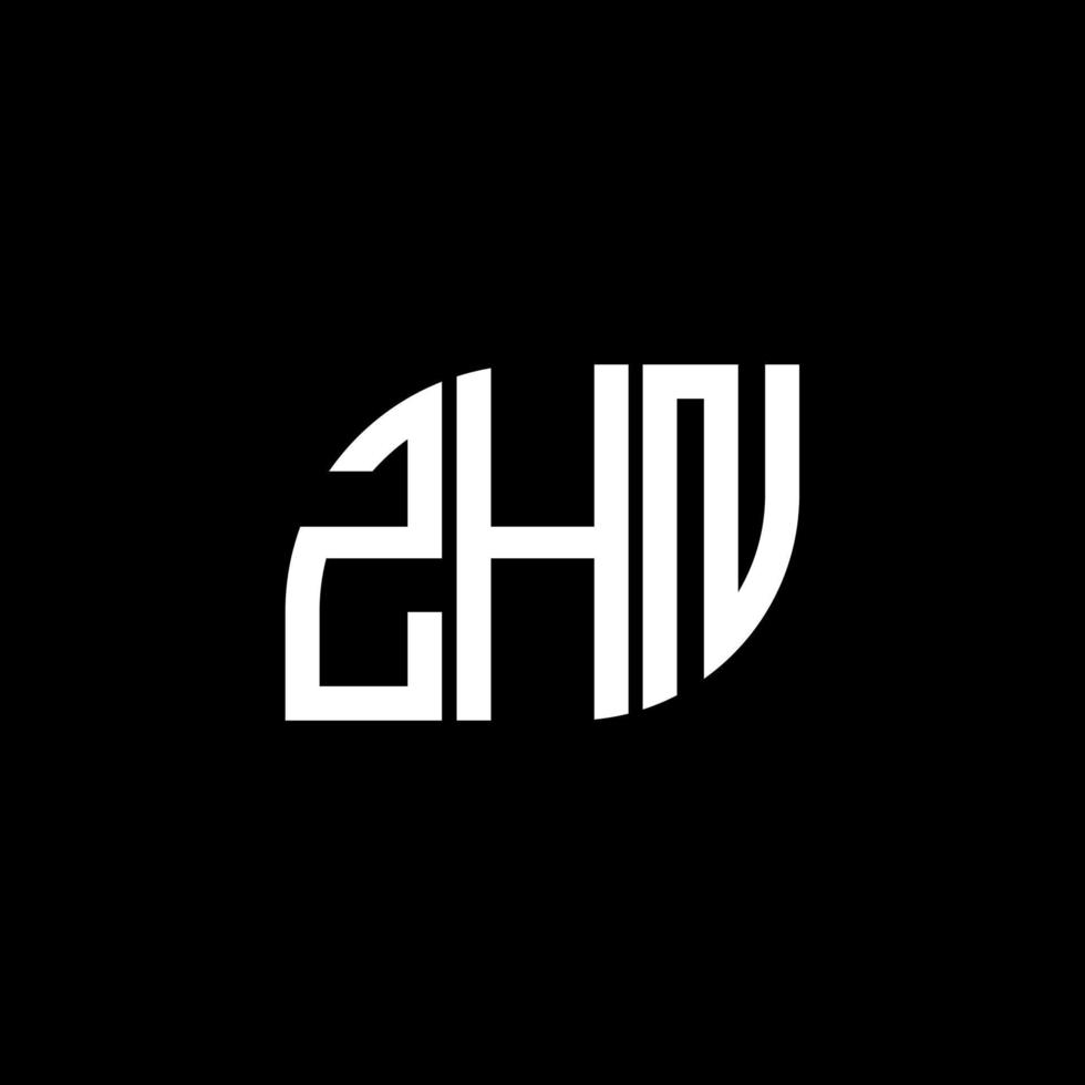 diseño del logotipo de la letra zhn sobre fondo negro. concepto de logotipo de letra de iniciales creativas zhn. diseño de letras zhn. vector