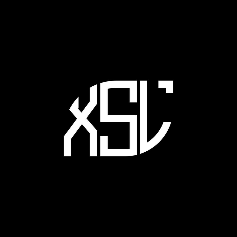 . xsl letter design.xsl letter logo design sobre fondo negro. concepto de logotipo de letra de iniciales creativas xsl. xsl letter design.xsl letter logo design sobre fondo negro. X vector