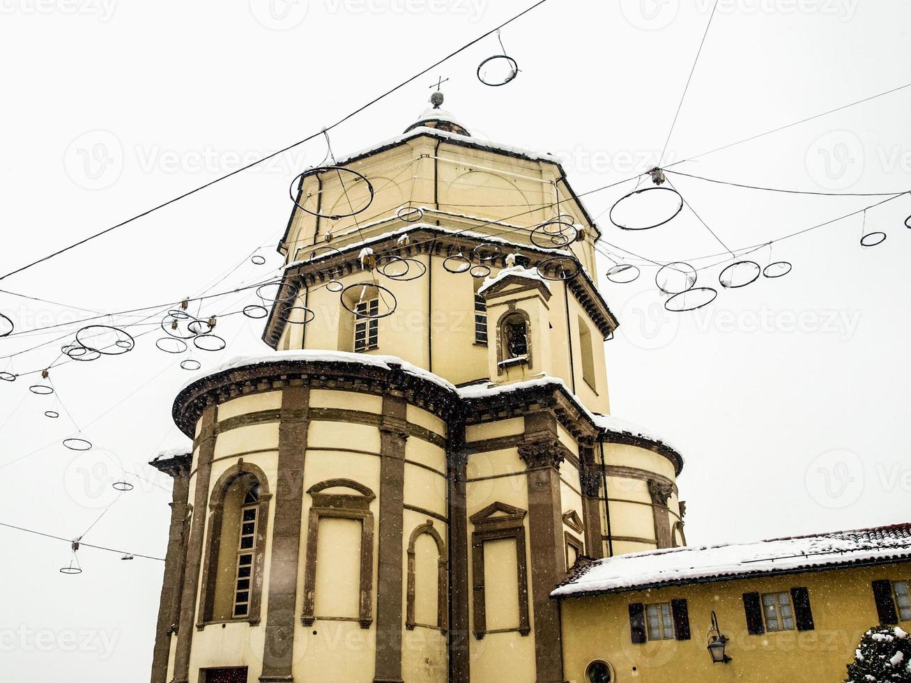 HDR Cappuccini church under snow, Turin photo