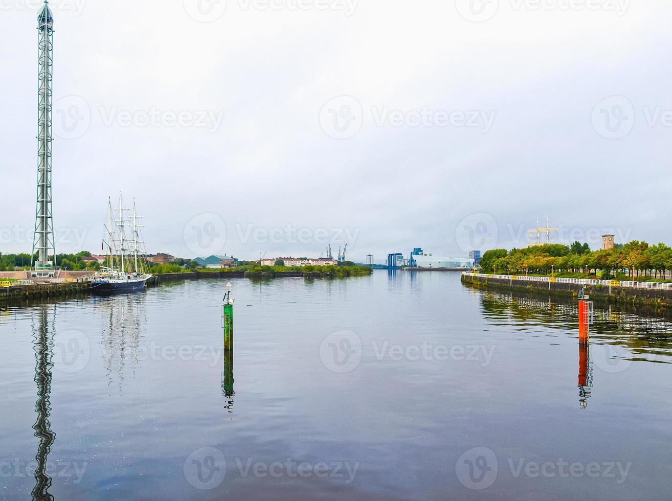 hdr río clyde en glasgow foto