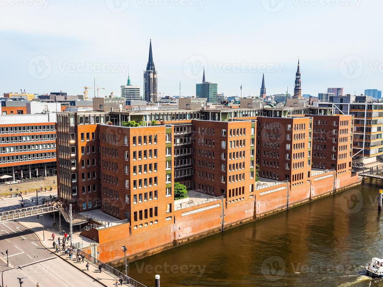 HDR Hamburg skyline view photo