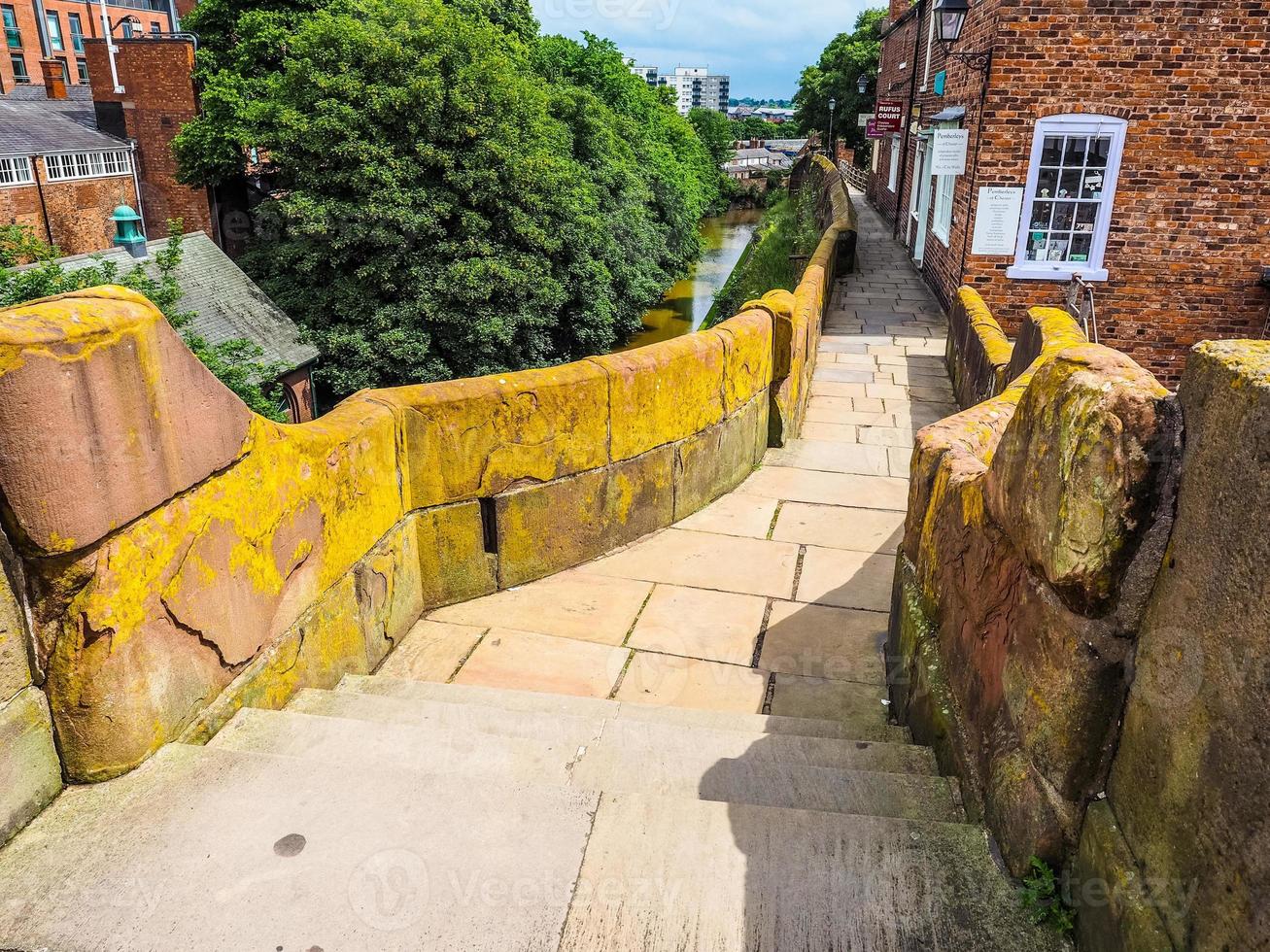 HDR Roman city walls in Chester photo