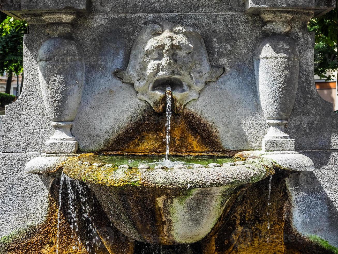 HDR Fontana dei mascheroni in Turin photo