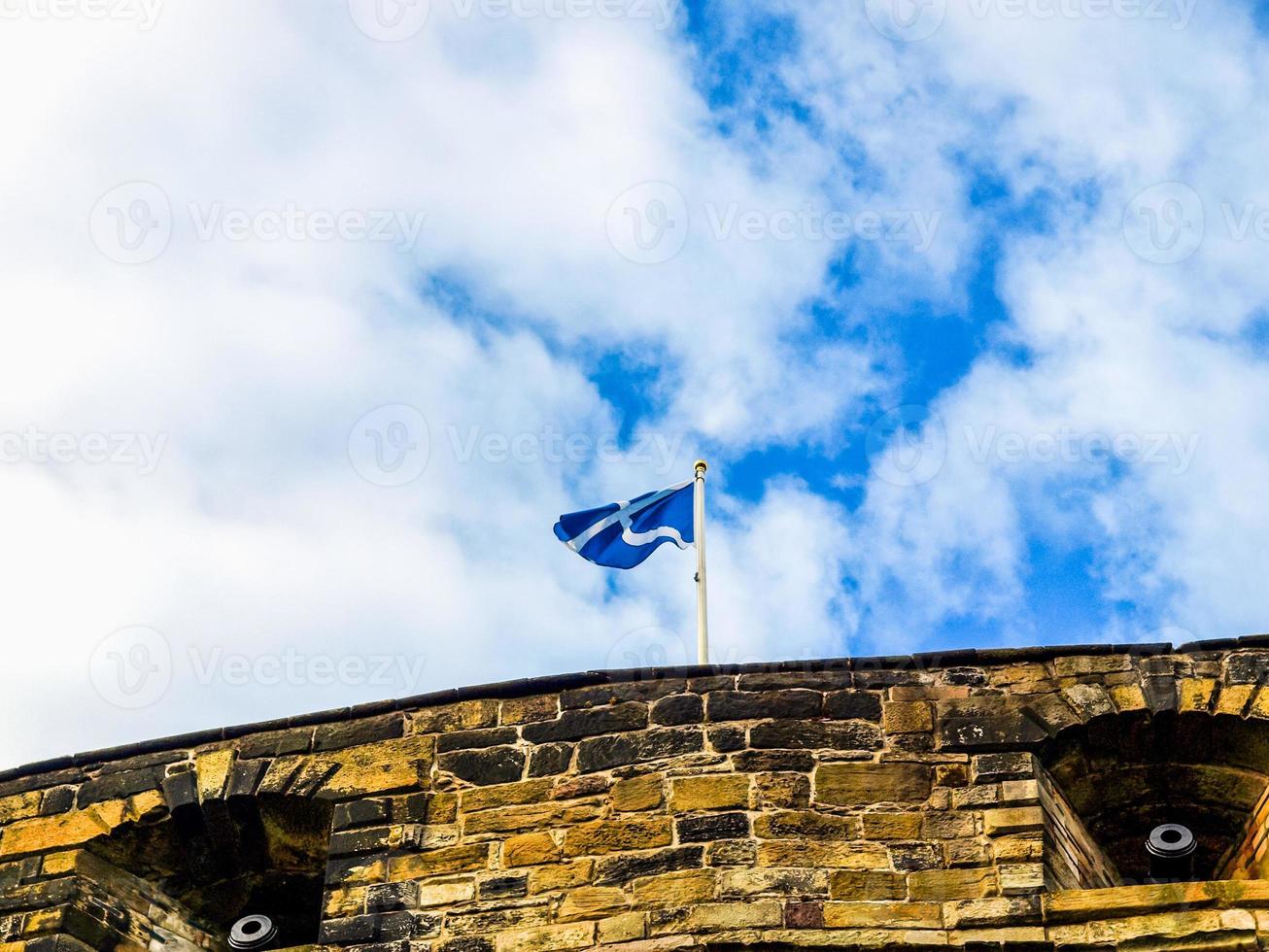 HDR Scottish flag on Edinburgh castle photo