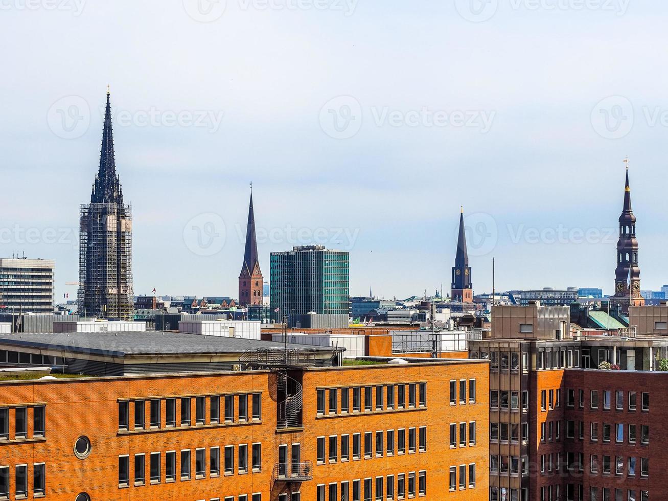 HDR Hamburg skyline view photo