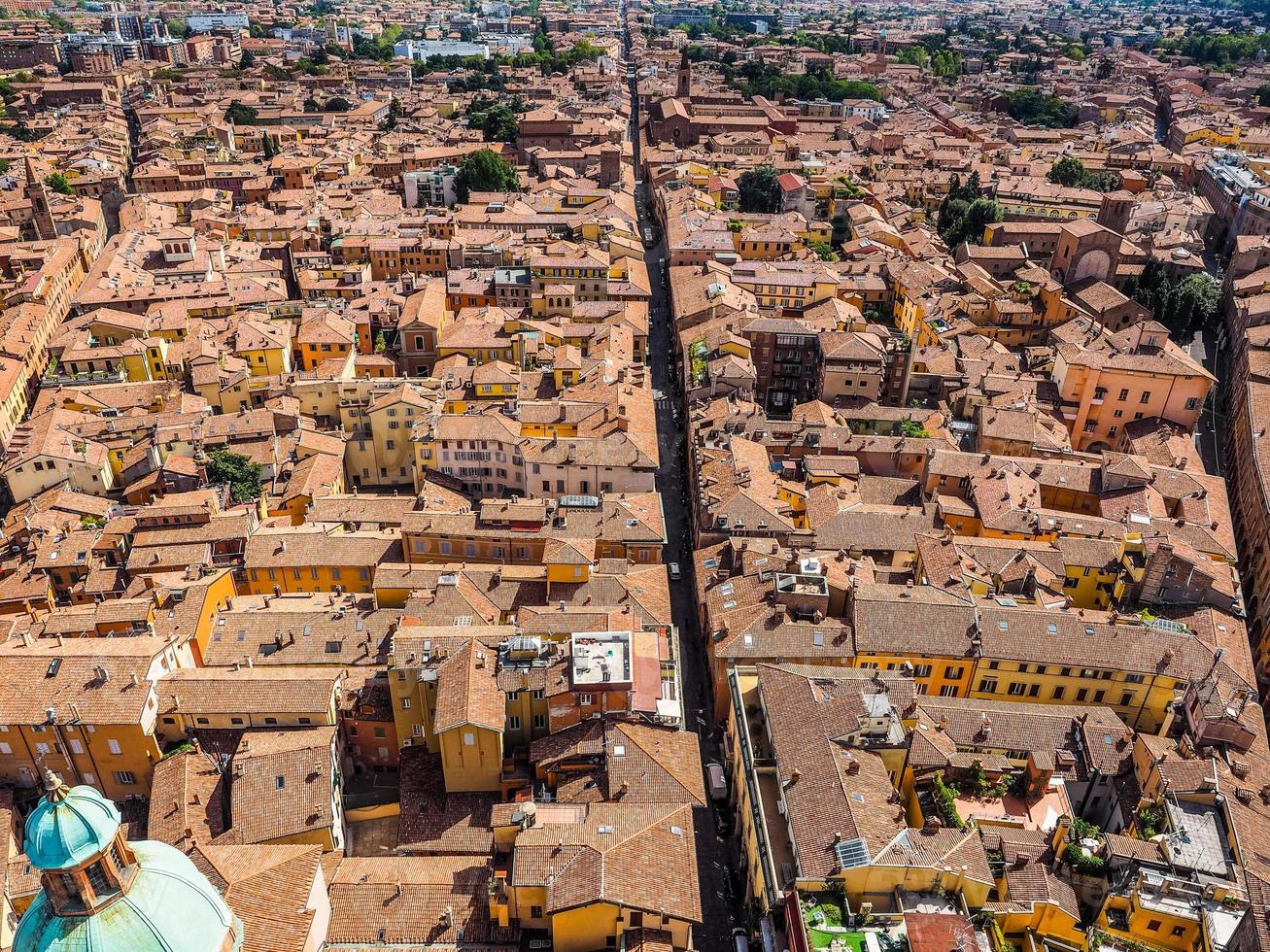 HDR Aerial view of Bologna photo
