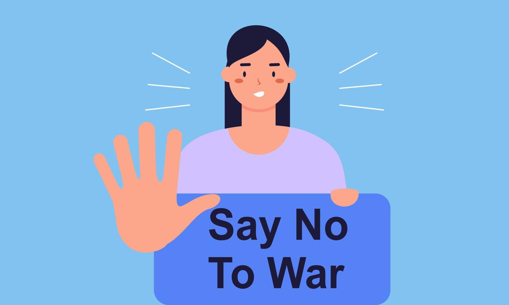 People are against war. Say no to war. Peace to the world illustration vector