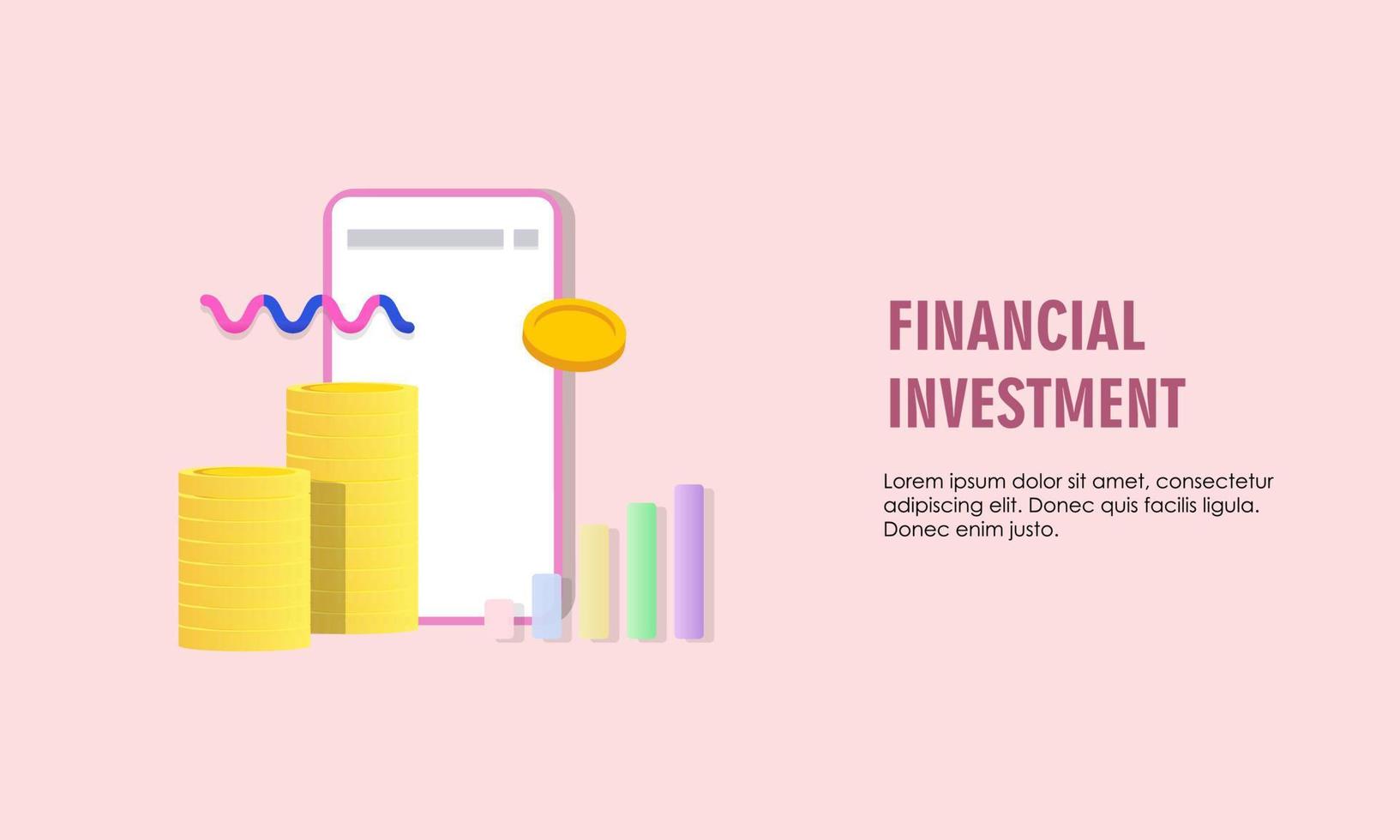 inversión financiera concepto creativo de logotipo de movimiento de mercado vector