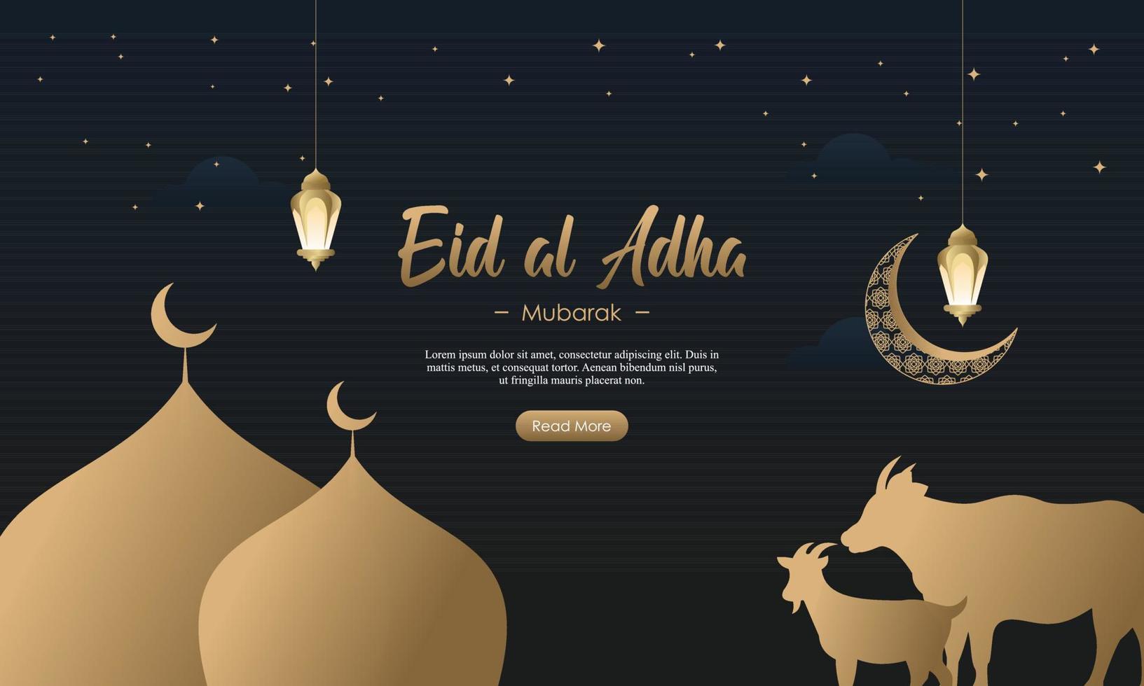 plantilla de banner de redes sociales del festival islámico eid al adha mubarak vector