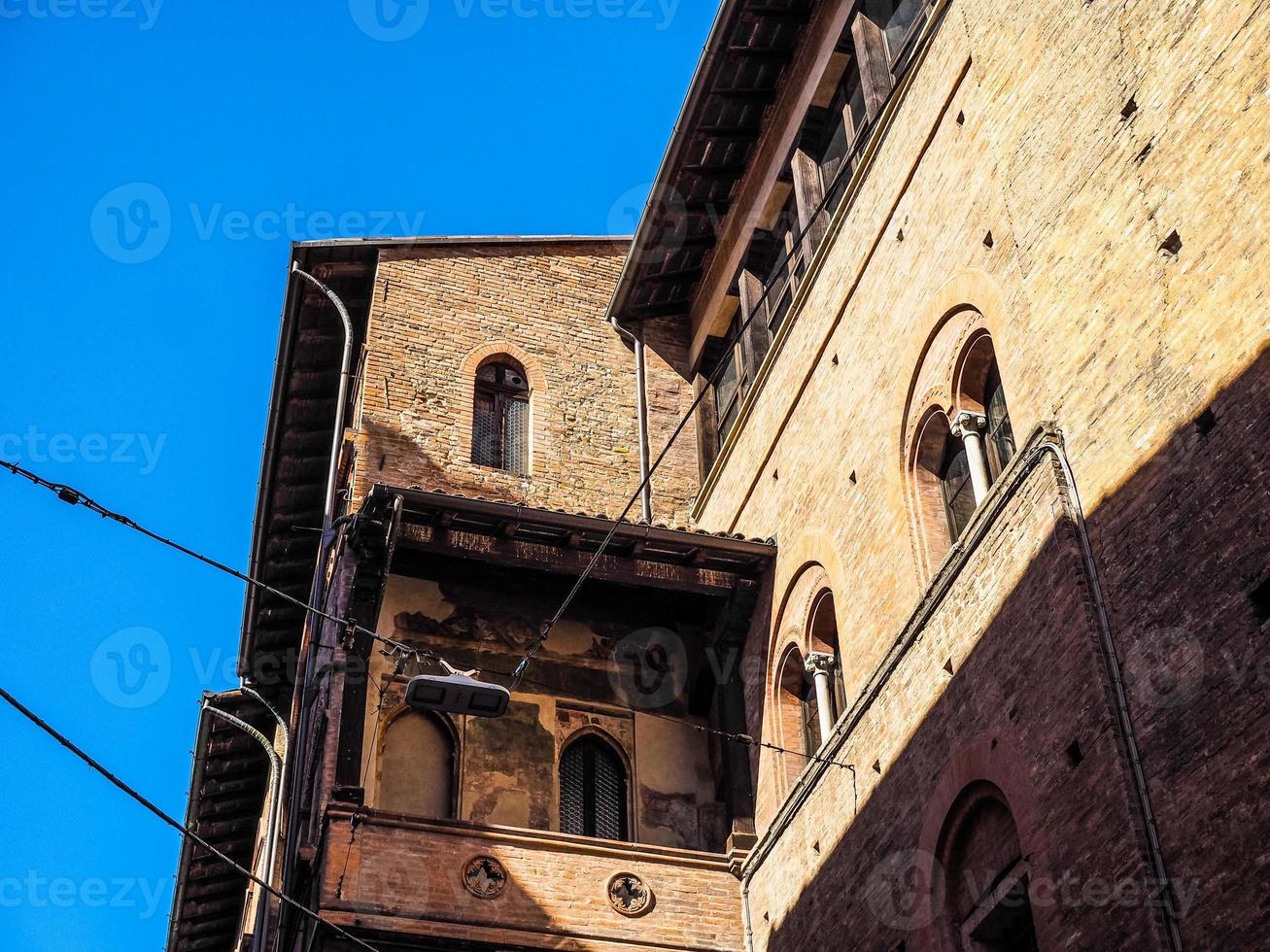HDR View of old city centre in Bologna photo