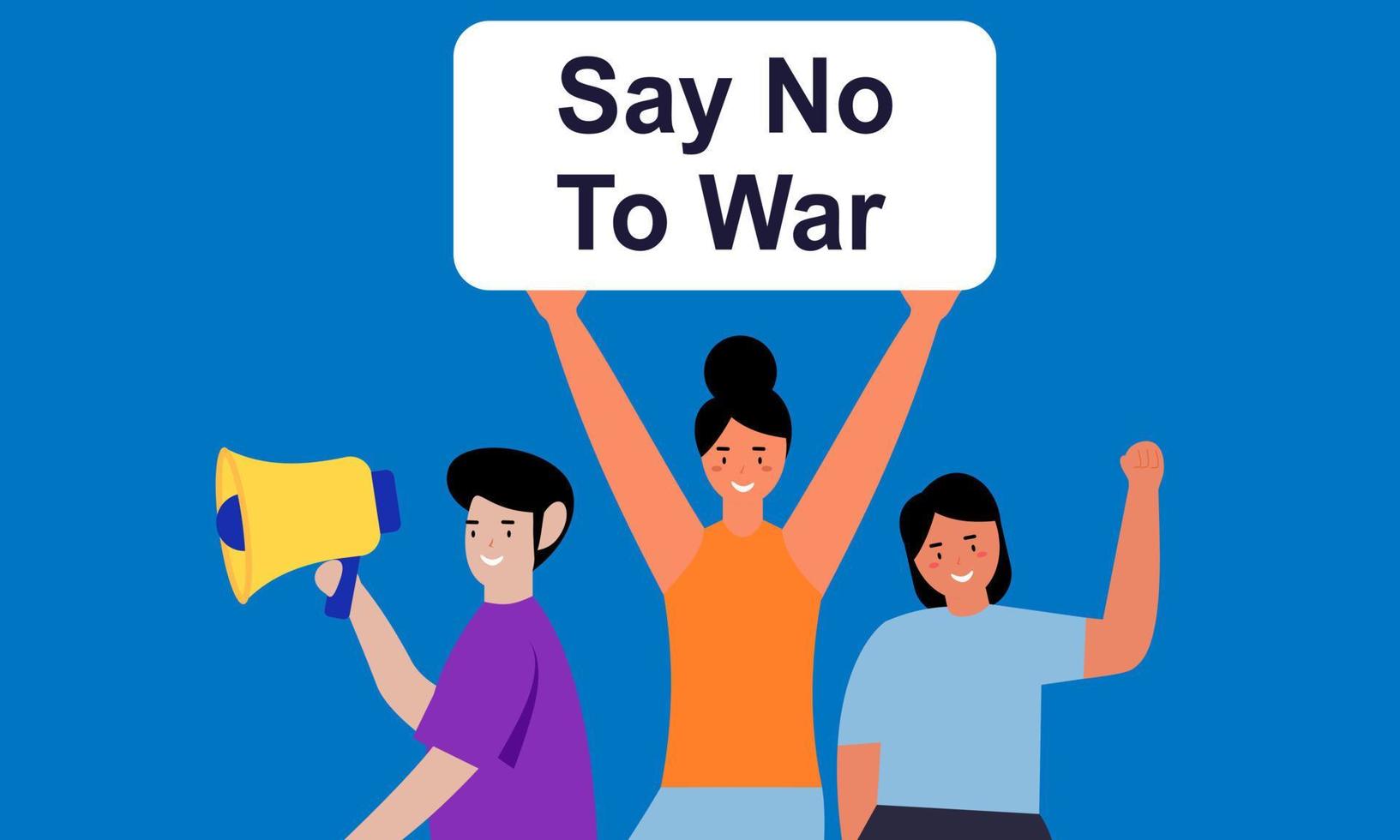 People are against war. Say no to war. Peace to the world illustration vector