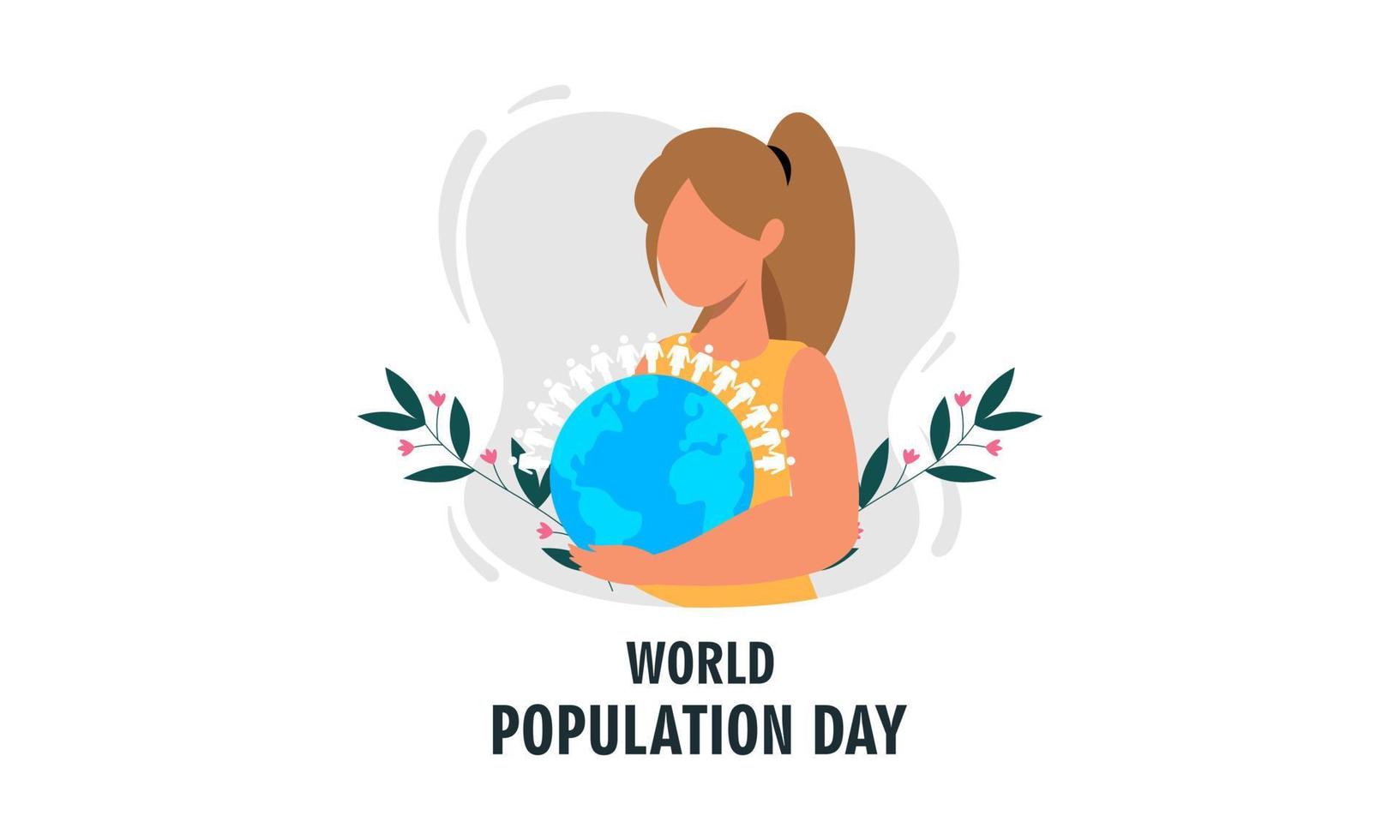 World population day illustration, poster or banner vector