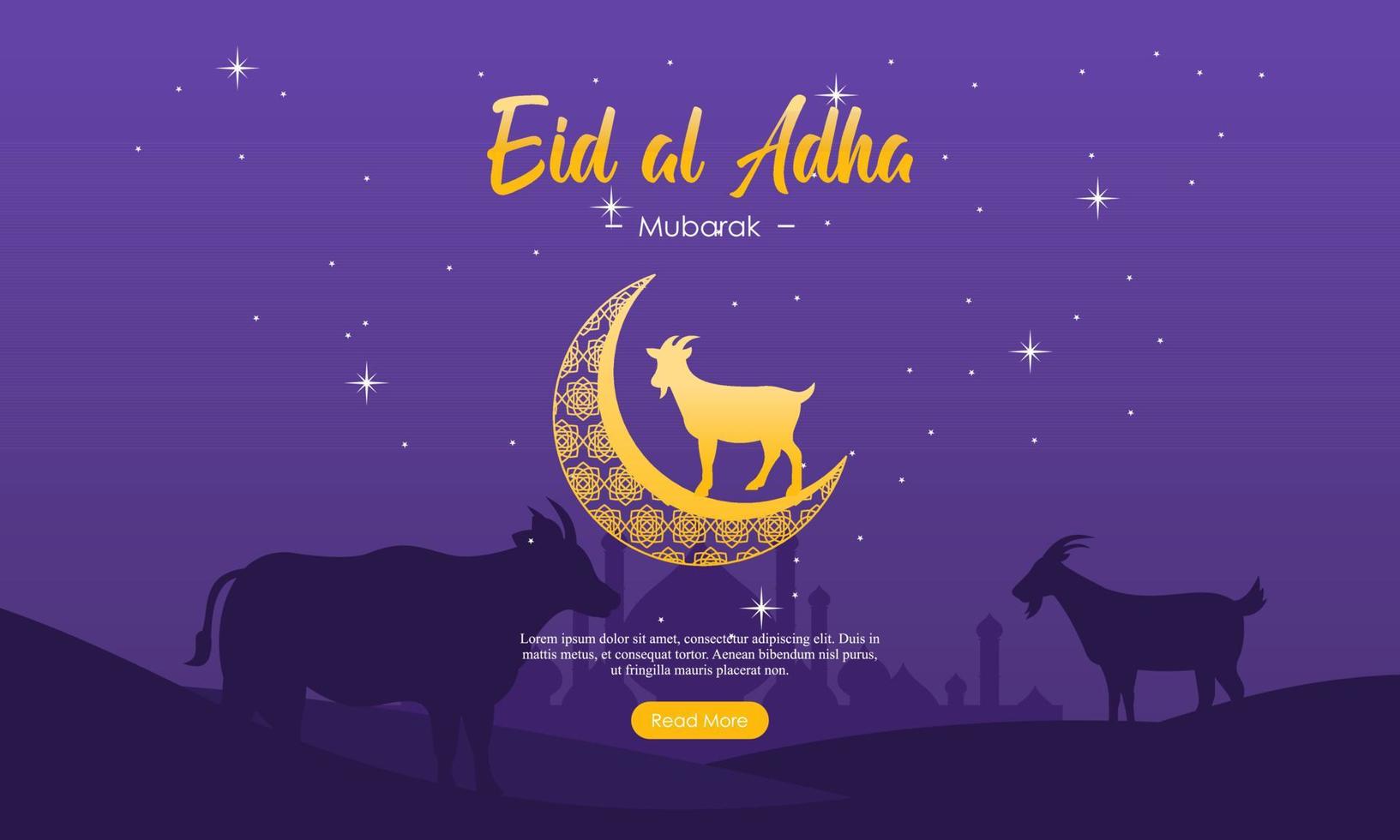 plantilla de banner de redes sociales del festival islámico eid al adha mubarak vector