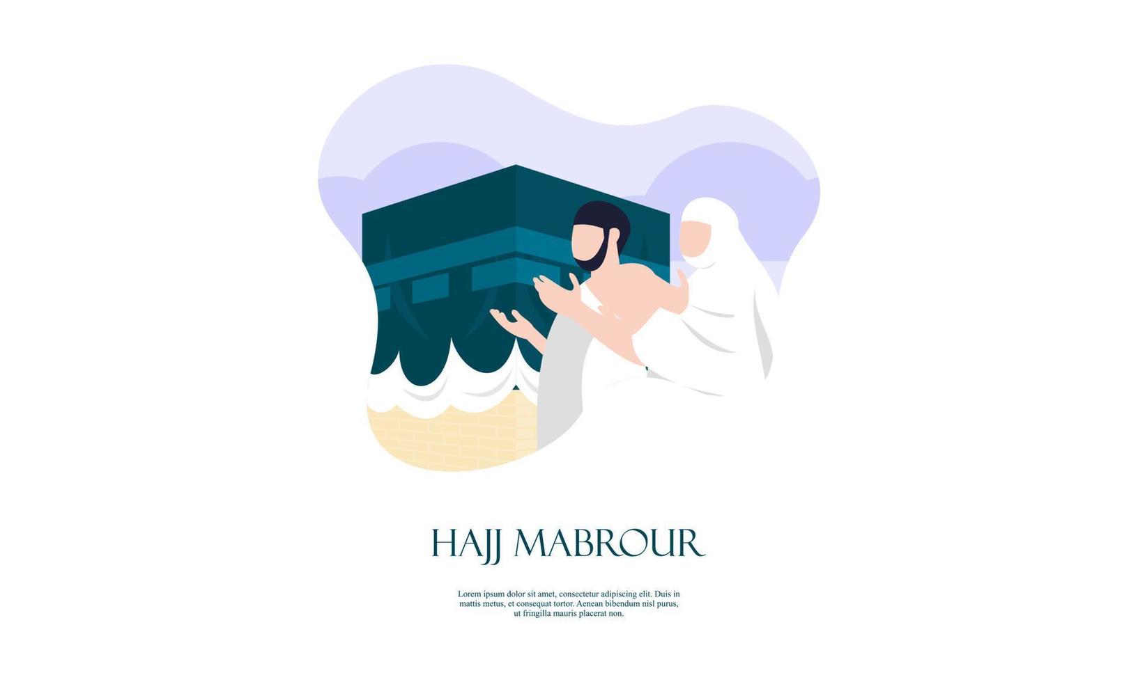 Islamic pilgrimage background, hajj and umrah concept with kaaba and nabawi mosque. vector