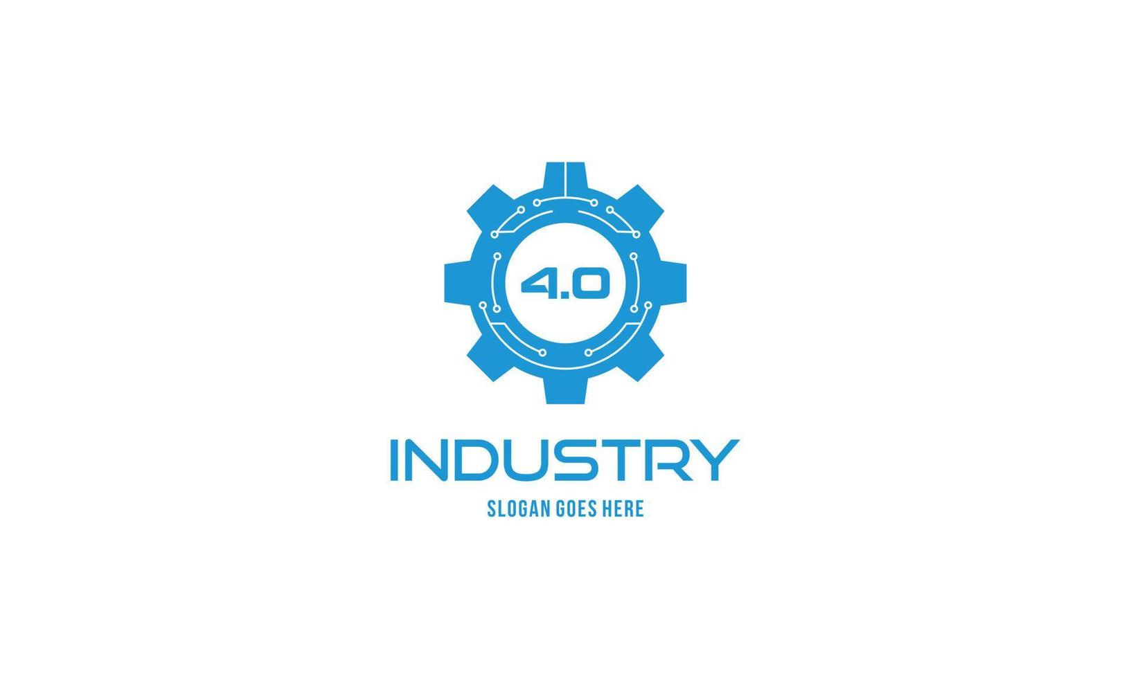 Industry 4.0 concept business control or logo, world factory and wheel eclectic, cyber physical systems concept,smart factory logo. vector
