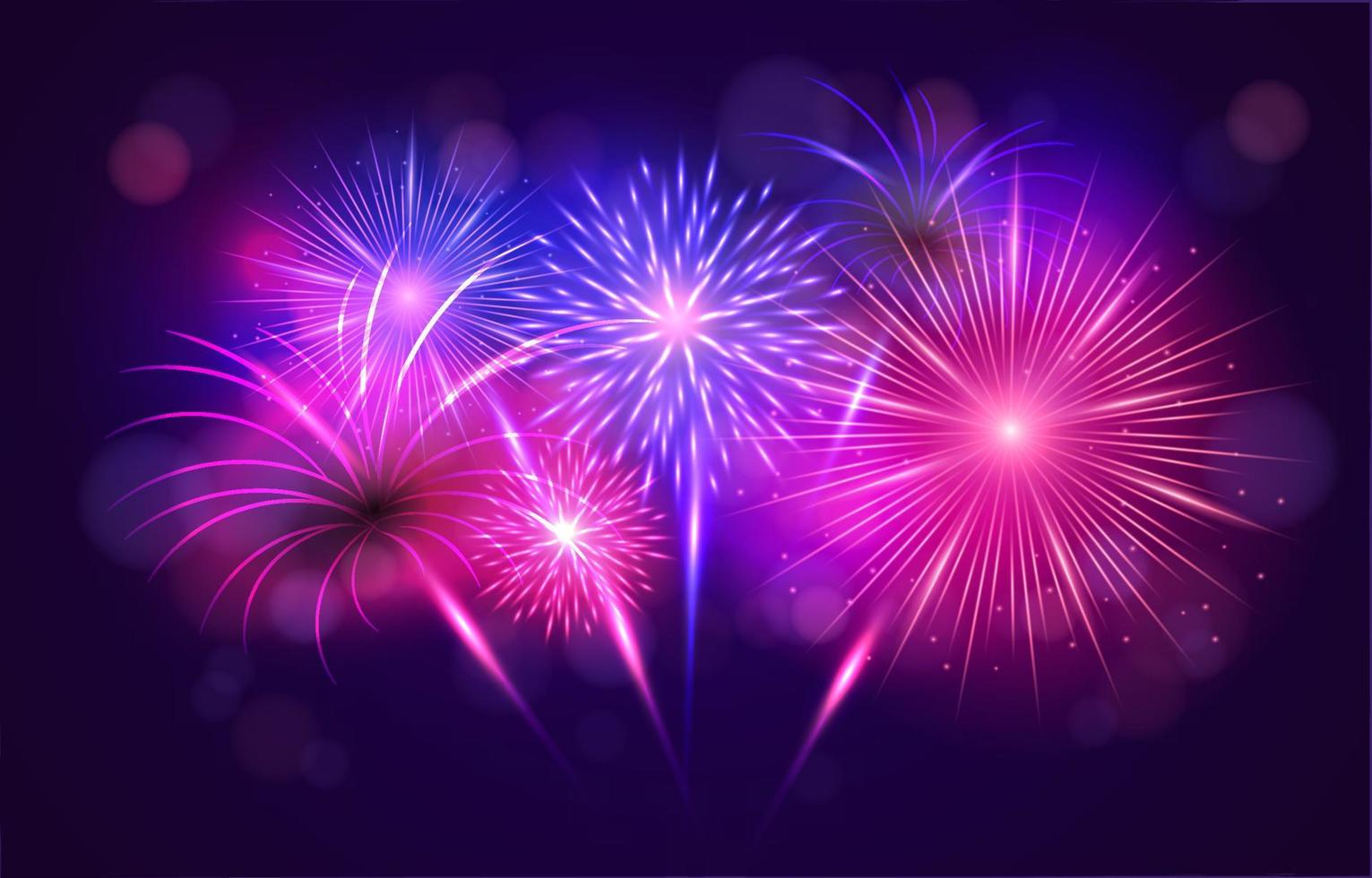 Background of Beautiful Fireworks at Night vector