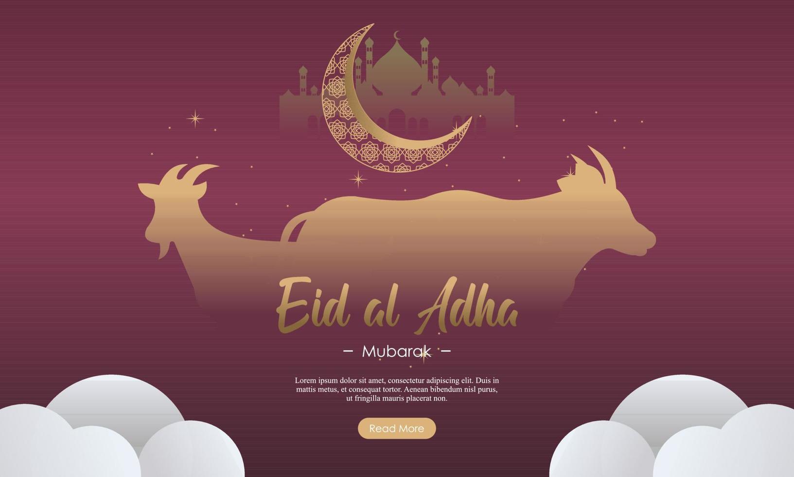 plantilla de banner de redes sociales del festival islámico eid al adha mubarak vector