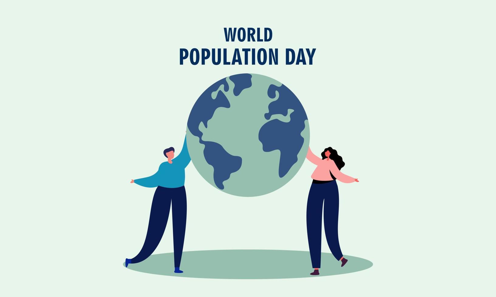 World population day illustration, poster or banner vector