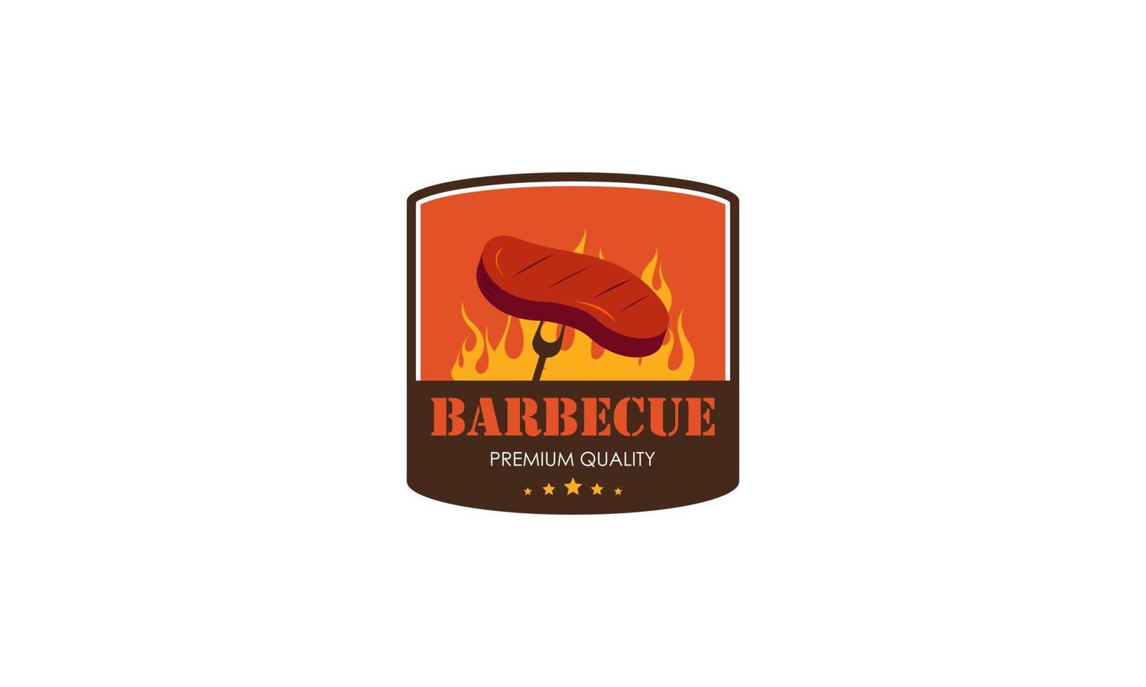 Creative barbecue logo template with details vector