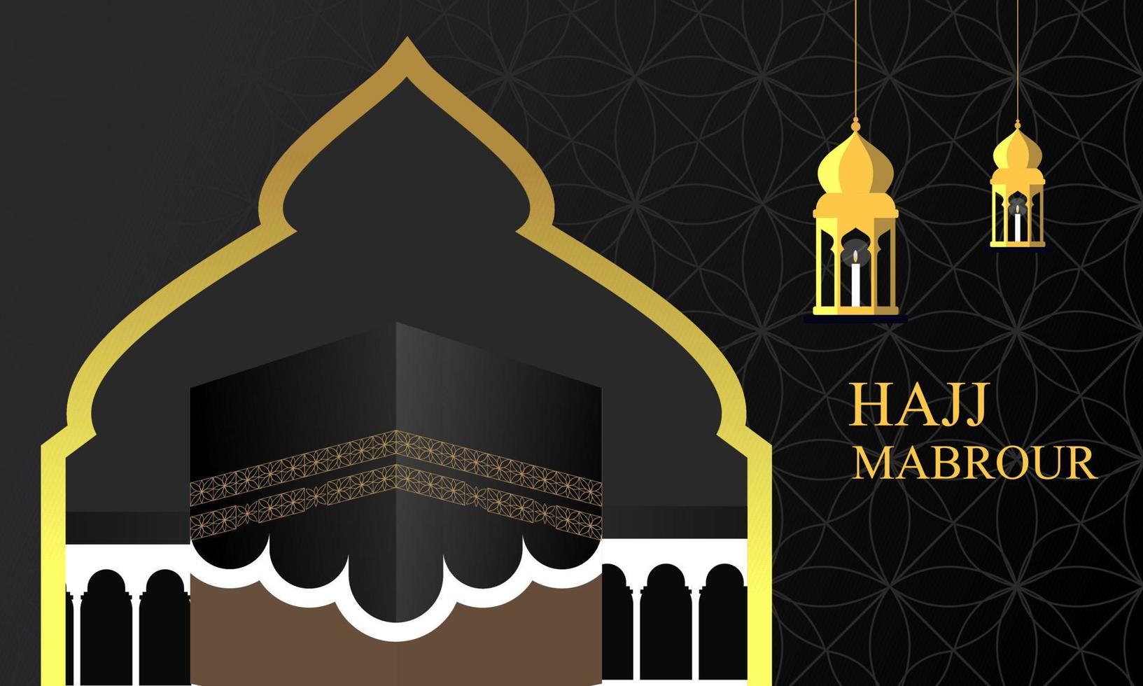 Islamic pilgrimage background, hajj and umrah concept with kaaba and nabawi mosque. vector