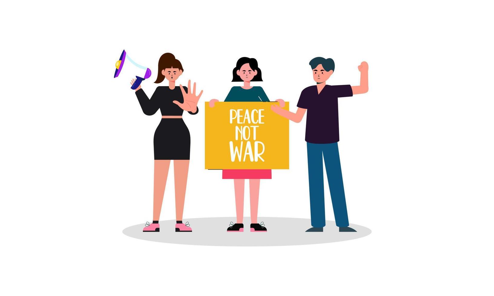 People are against war. Say no to war. Peace to the world illustration vector