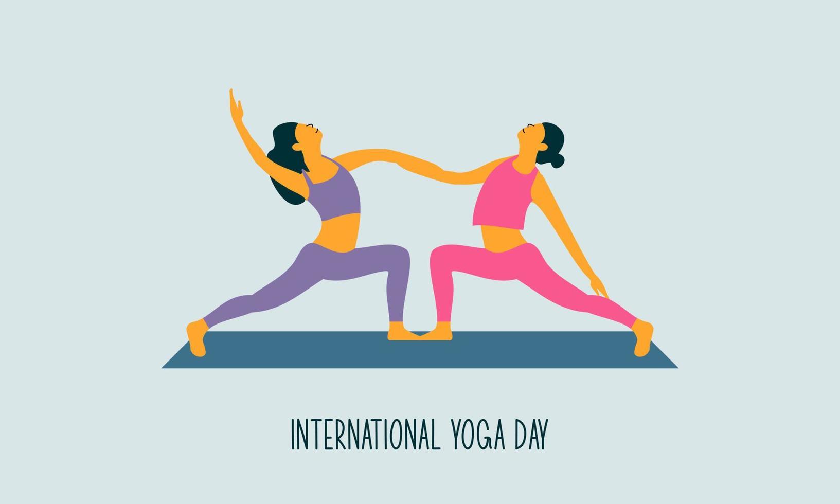 Flat design women's meditation pose yoga illustration vector