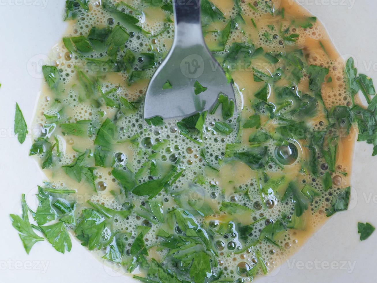 parsley and egg omelette photo