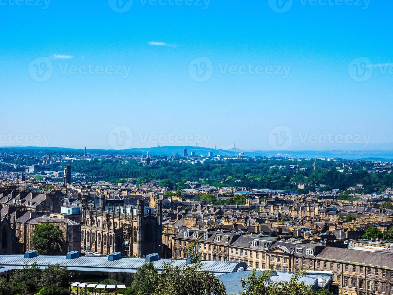 HDR Aerial view of Edinburgh from Calton Hill photo