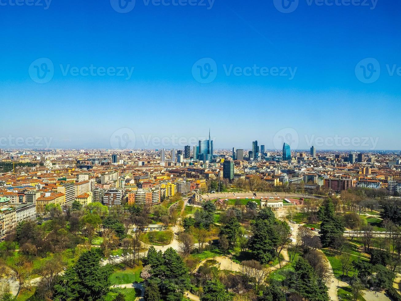 HDR Milan aerial view photo