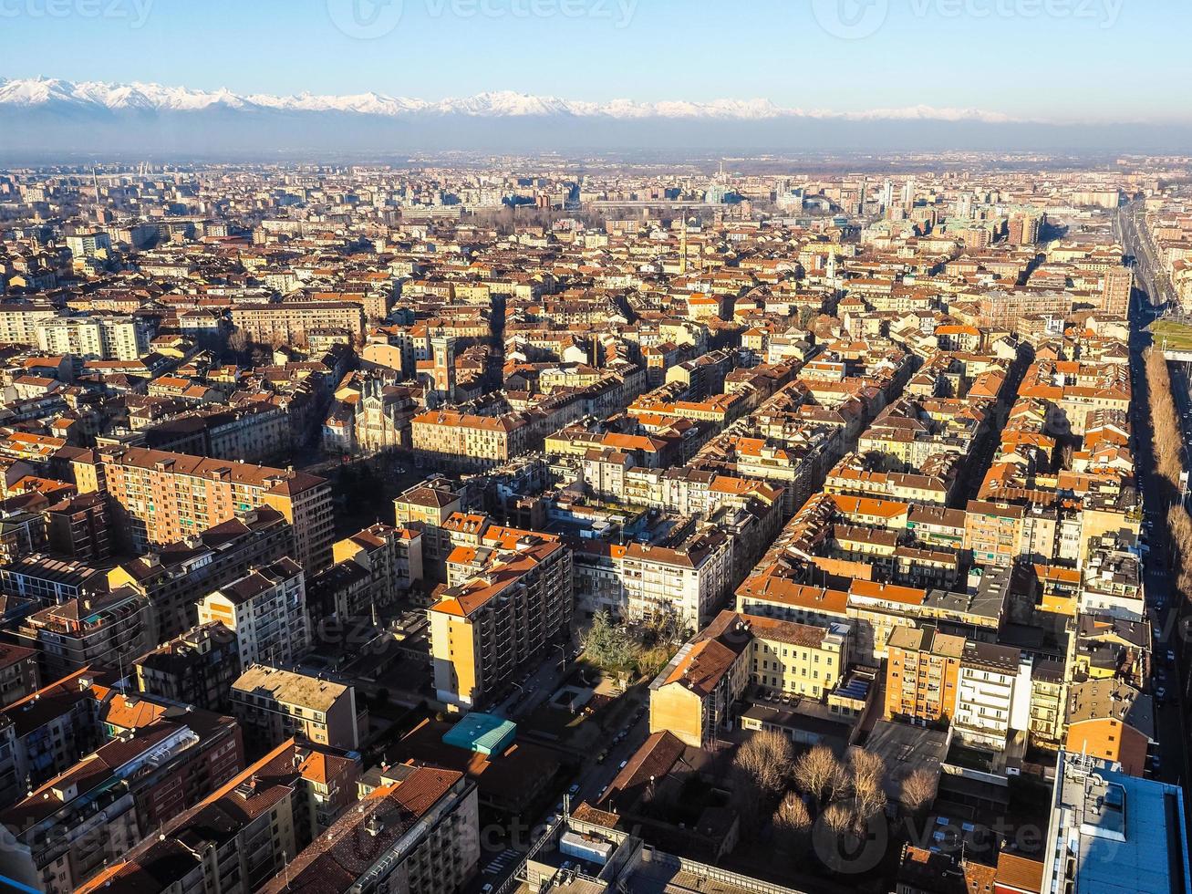 HDR Aerial view of Turin photo