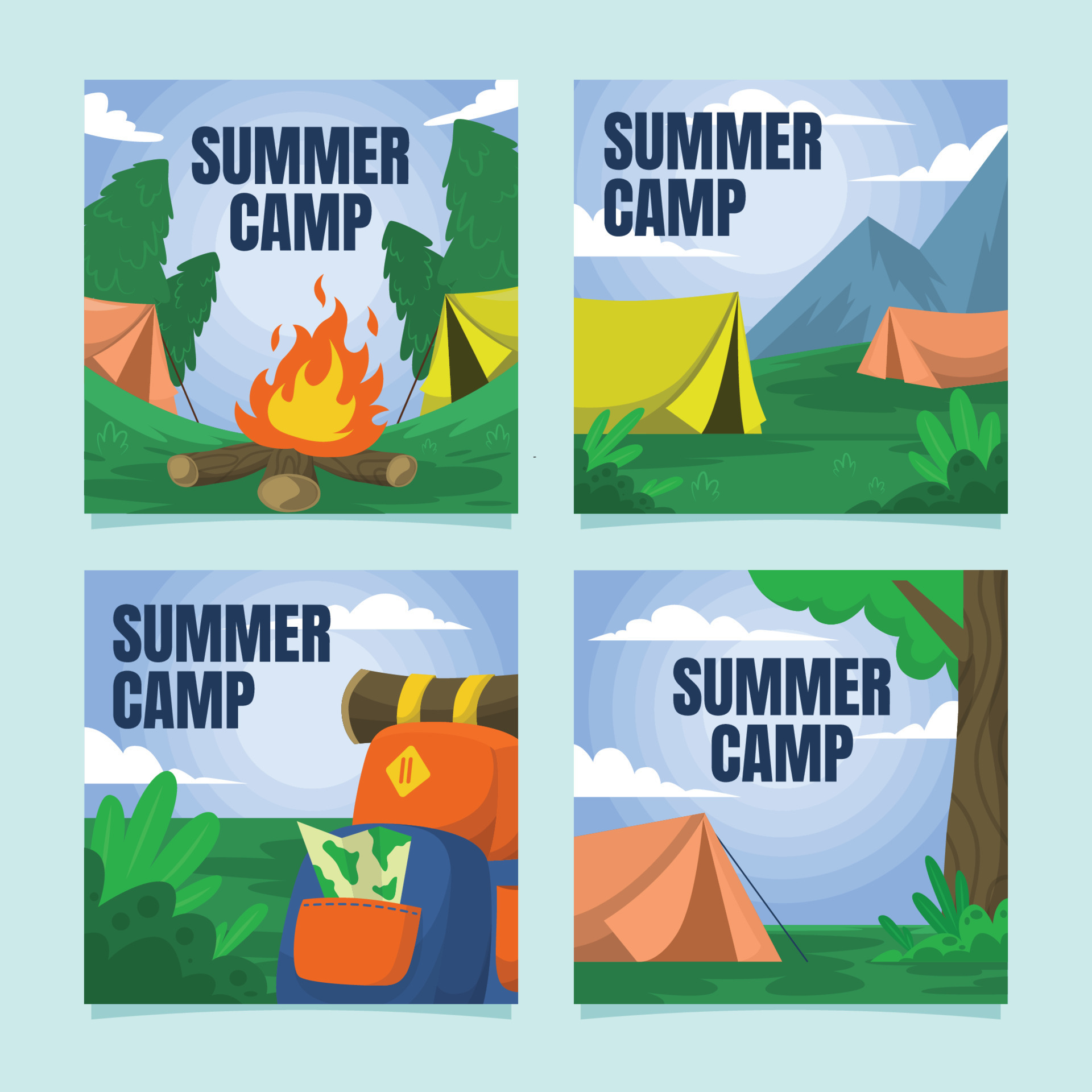 Cartoon Summer Camp Social Media Post Design 7905464 Vector Art at Vecteezy Cartoon Summer Camp Social Media Post Design 7905464 Vector Art at Vecteezy