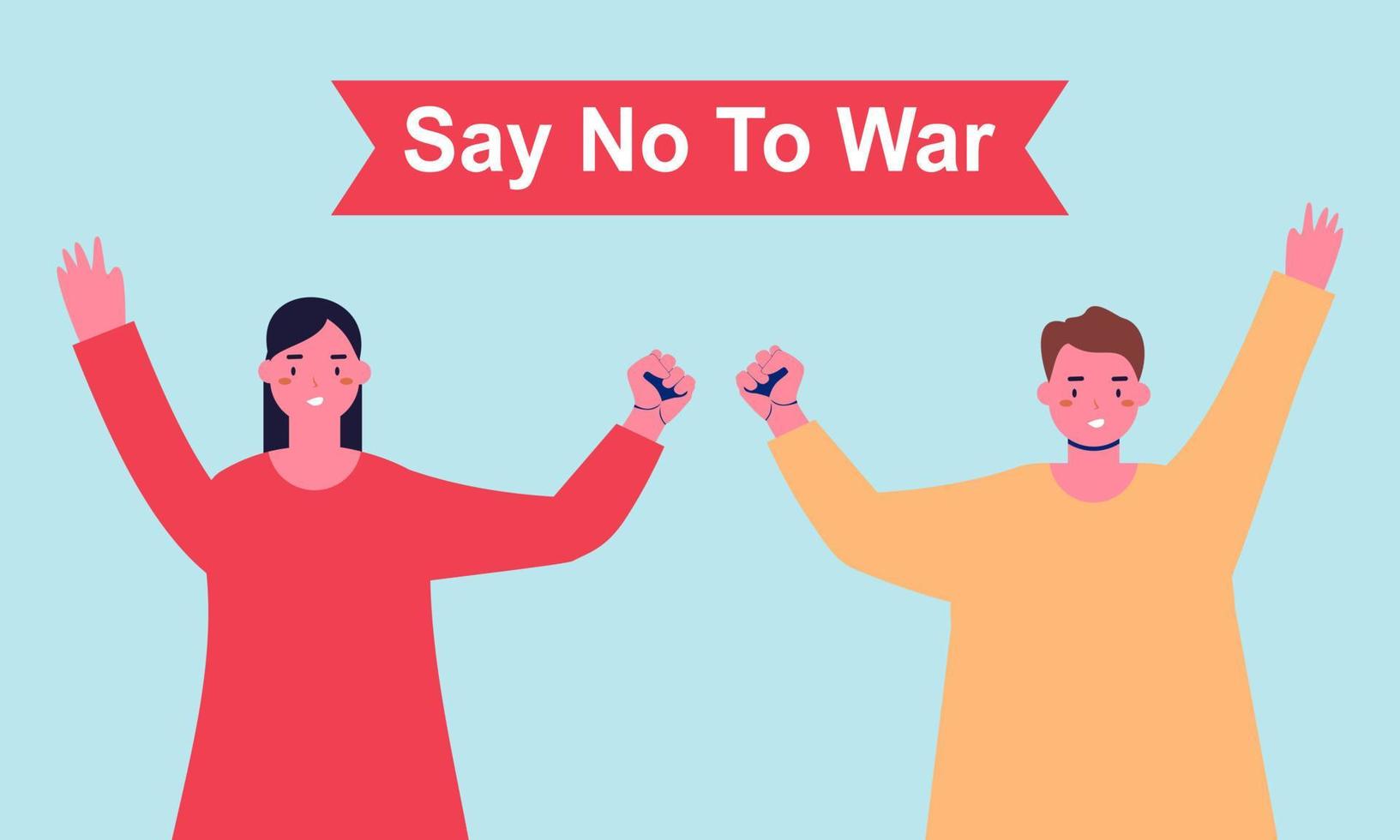 People are against war. Say no to war. Peace to the world illustration vector