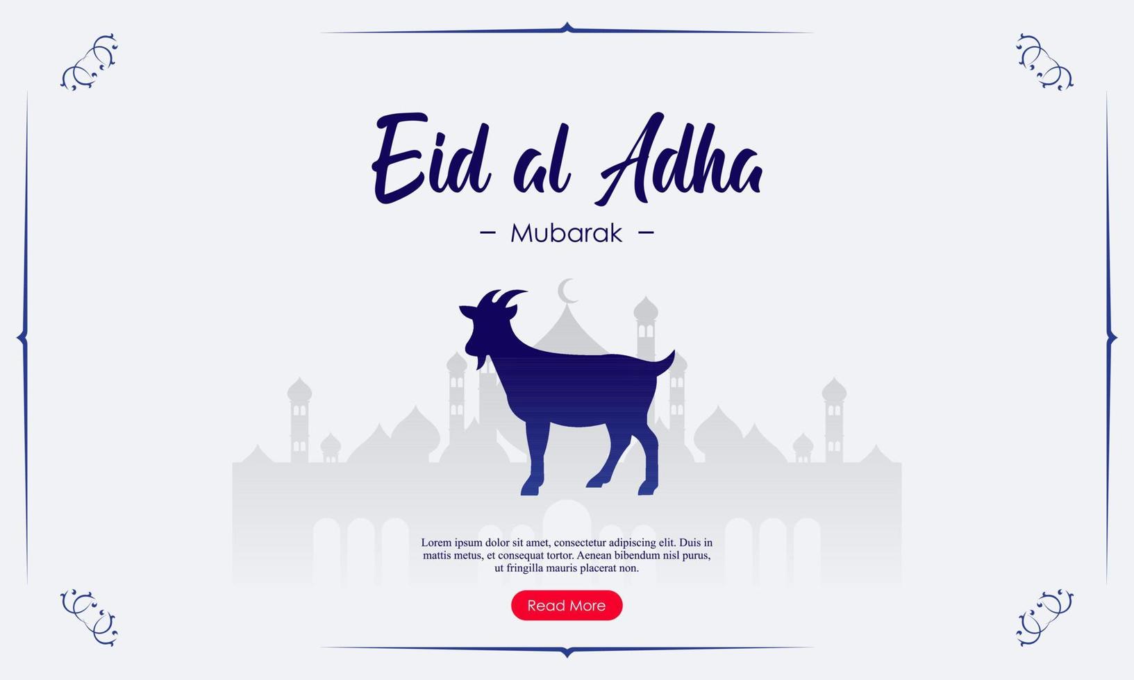 Eid al adha mubarak islamic festival social media banner template vector