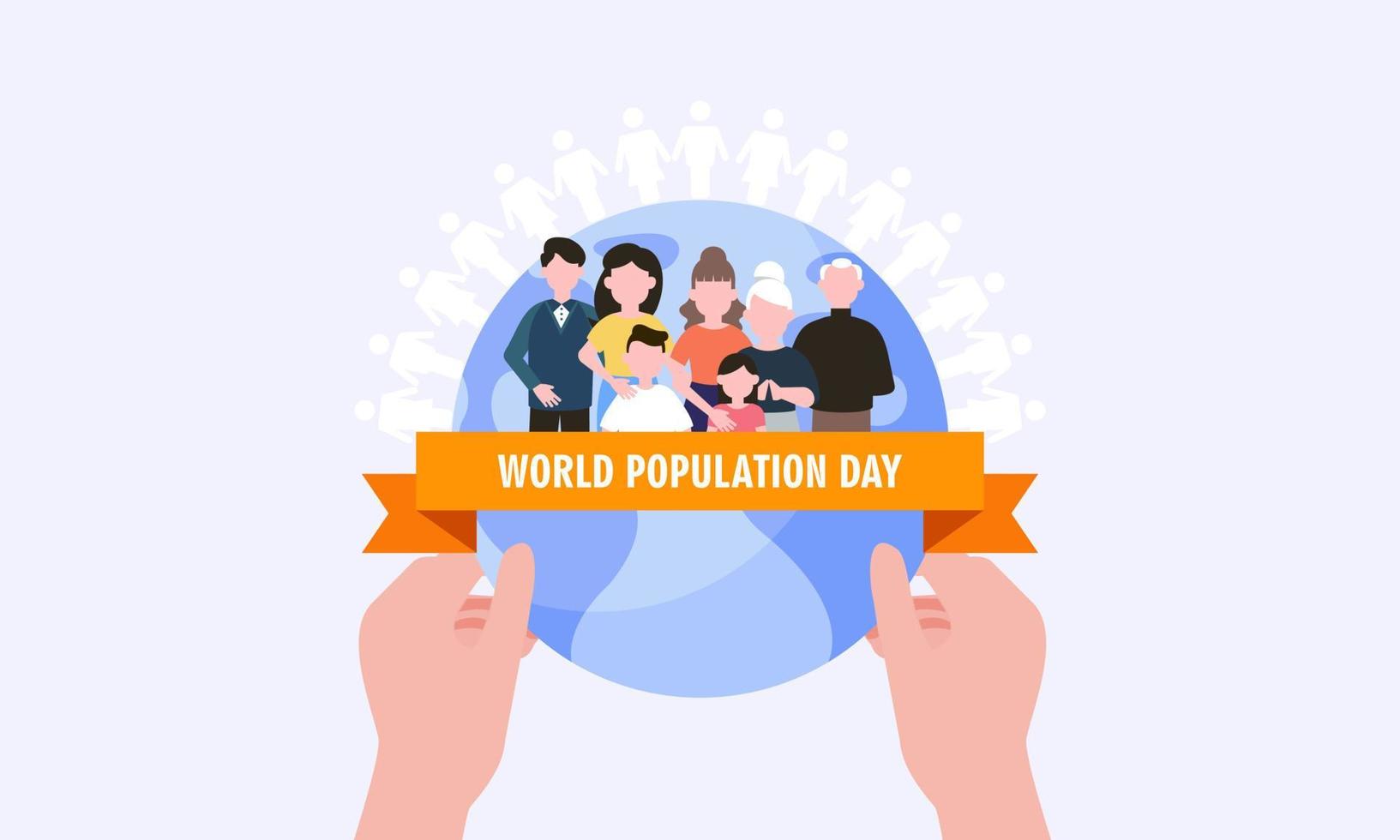 ilustración, cartel o pancarta del día mundial de la población vector
